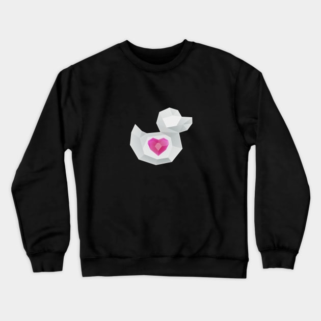 Duckstream 2021, Pink Heart Crewneck Sweatshirt by Duckfeed.tv Merch Store